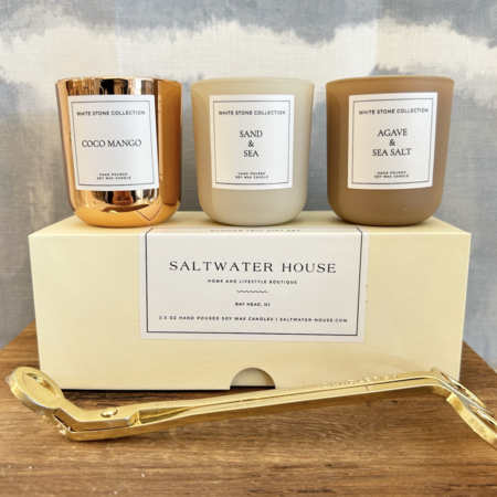 White Stone Candles Saltwater House Summer Trio Candle Set