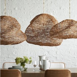Palecek Andorra Wicker Pendant Small Natural Chandelier