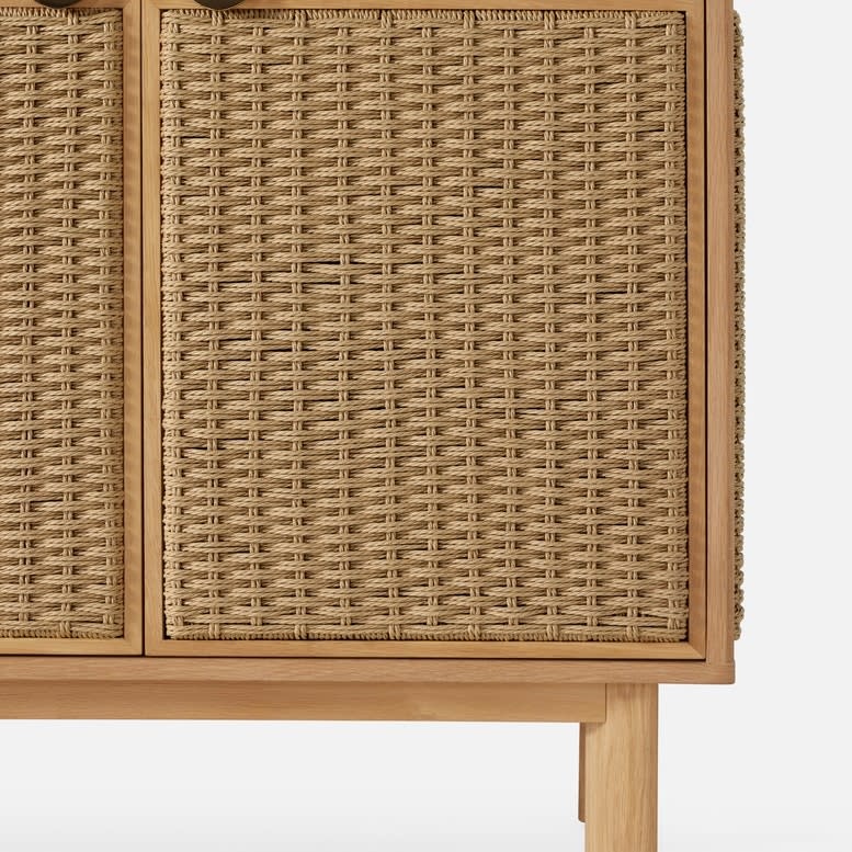 Made Goods Vanna Oak Veneer/Danish Cord Buffet 80"Lx20"Wx32"H