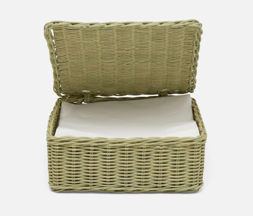 Blue Pheasant Micaela Mint Green Rattan Napkin Tray