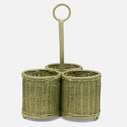 Blue Pheasant Micaela Mint Green Rattan Wine Bottle Holder