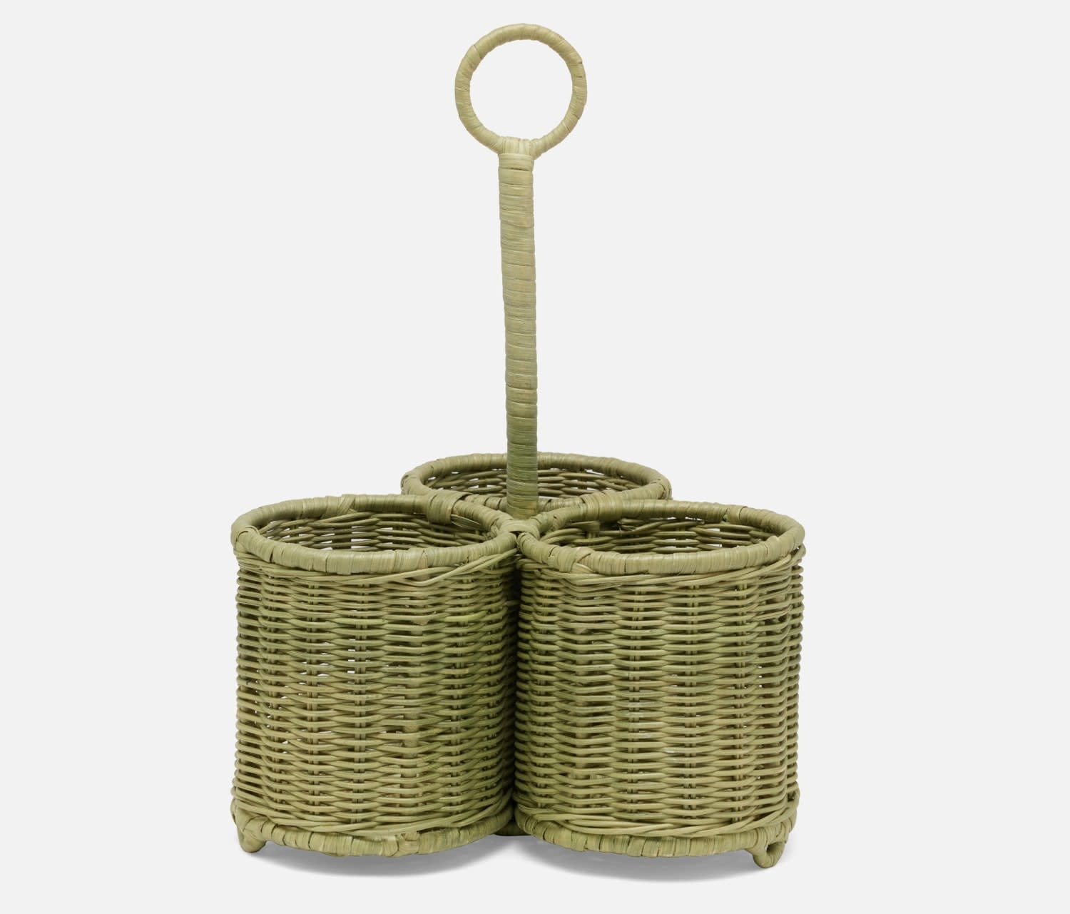 Blue Pheasant Micaela Mint Green Rattan Wine Bottle Holder