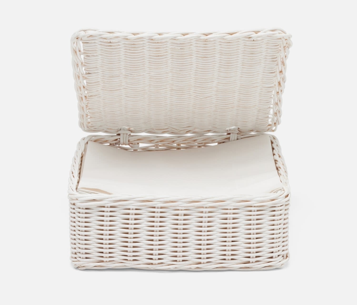 Blue Pheasant Micaela White Rattan Napkin Tray