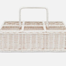 Blue Pheasant Micaela White Rattan Glassware Holder