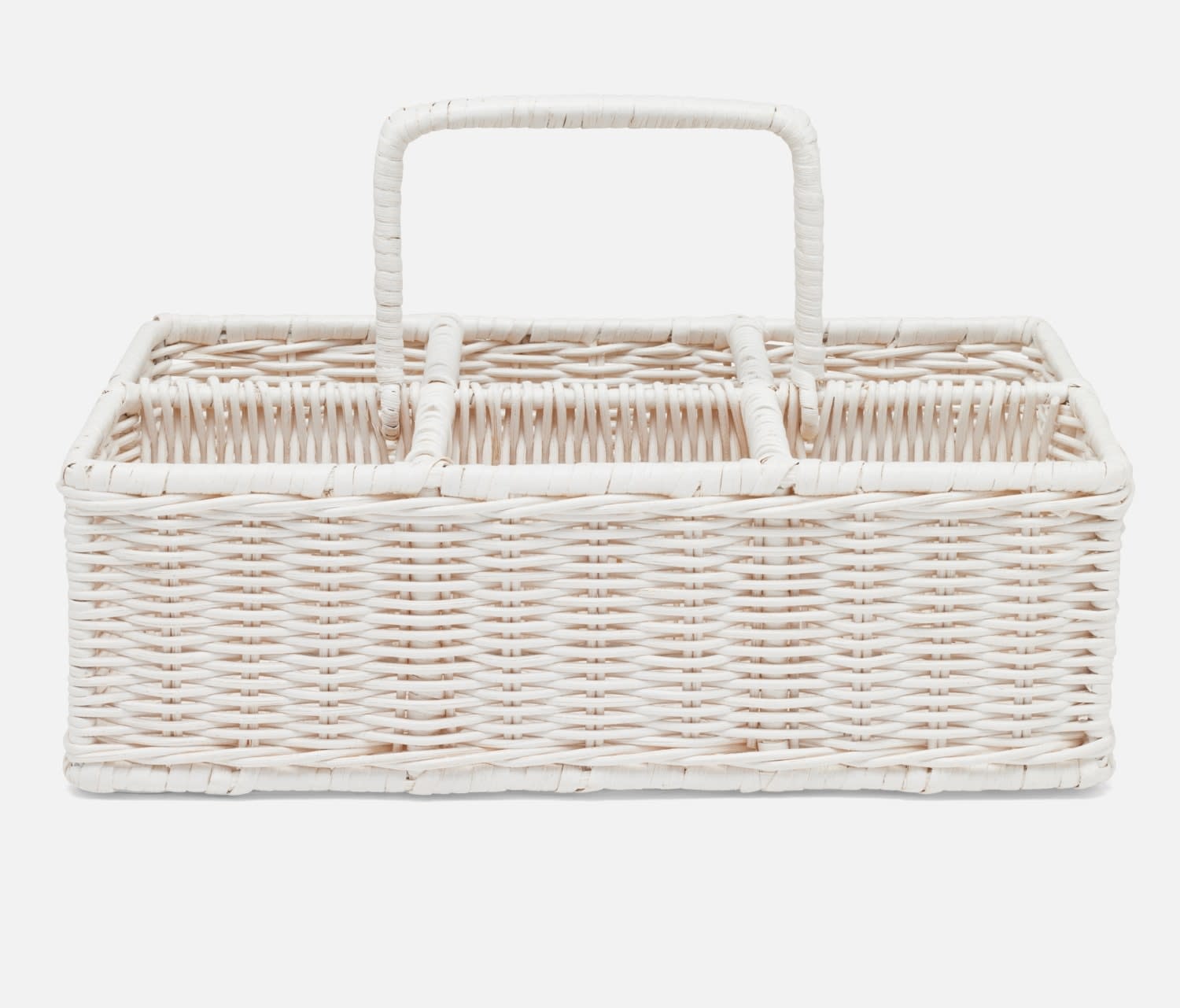 Blue Pheasant Micaela White Rattan Glassware Holder