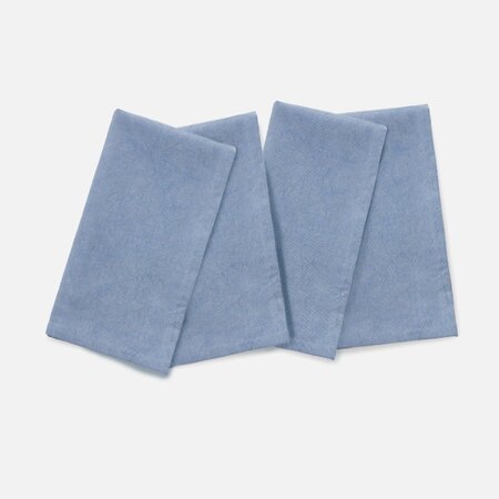 Blue Pheasant Cohan Light Blue Cotton Acid Wash Napkins - Set of 4