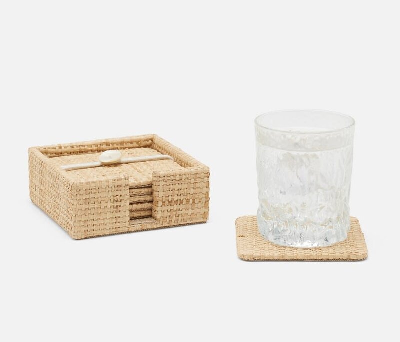 Blue Pheasant Barth Natural Raffia Coaster - Set of 6
