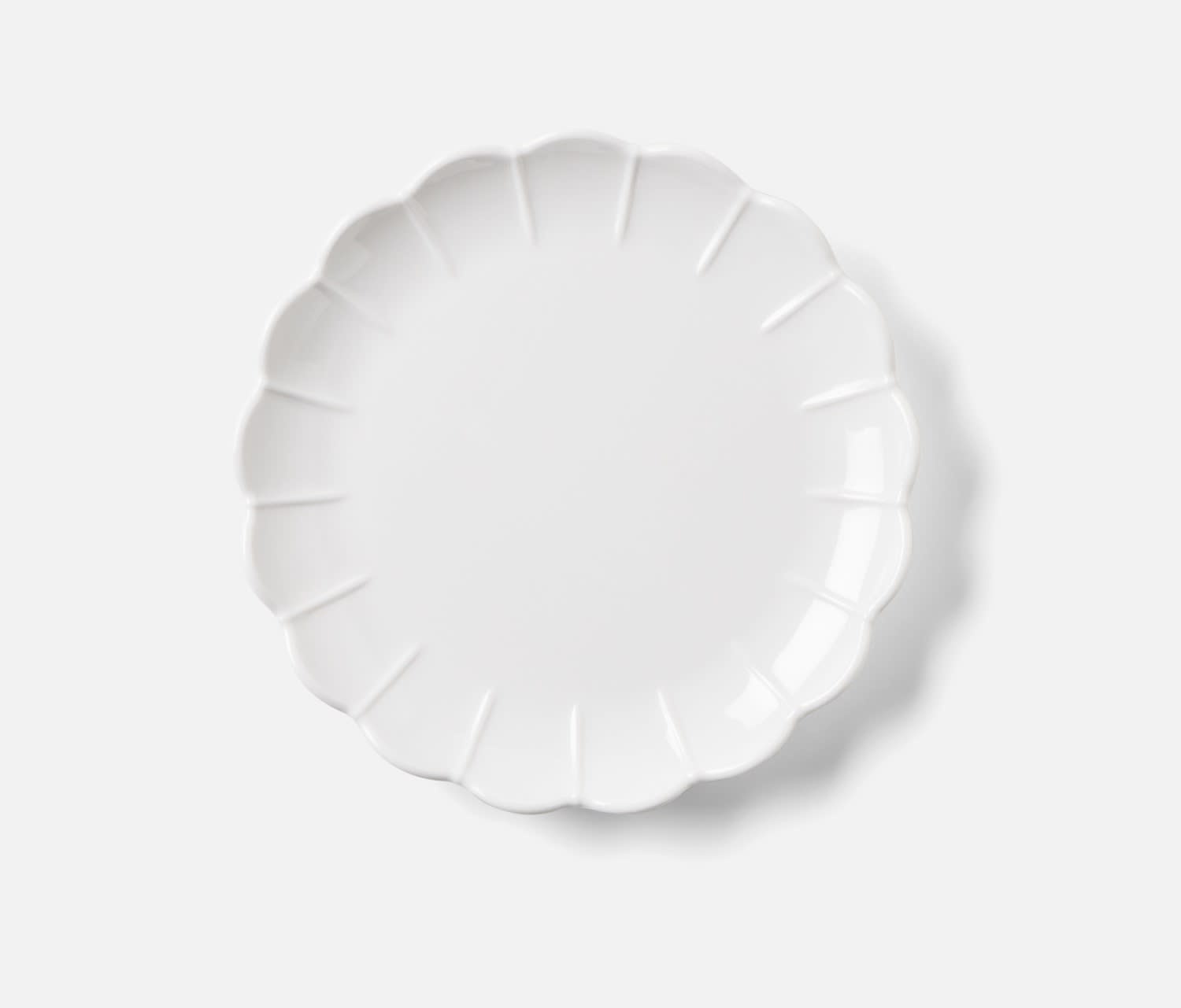 Blue Pheasant Iris White Melamine Scallop Dinnerware - Set of 4