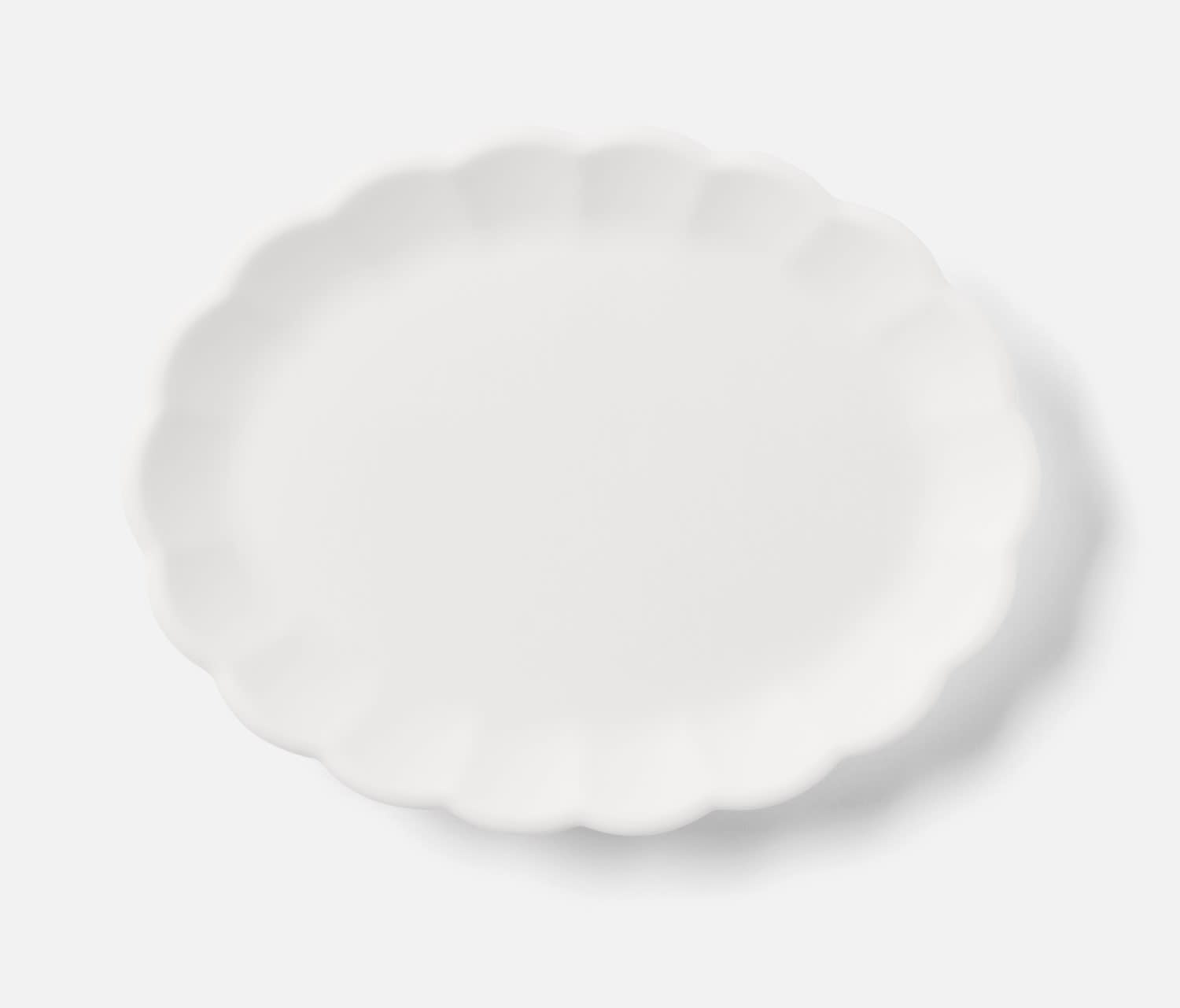 Blue Pheasant Iris White Melamine Scallope Oval Serving Platter Small