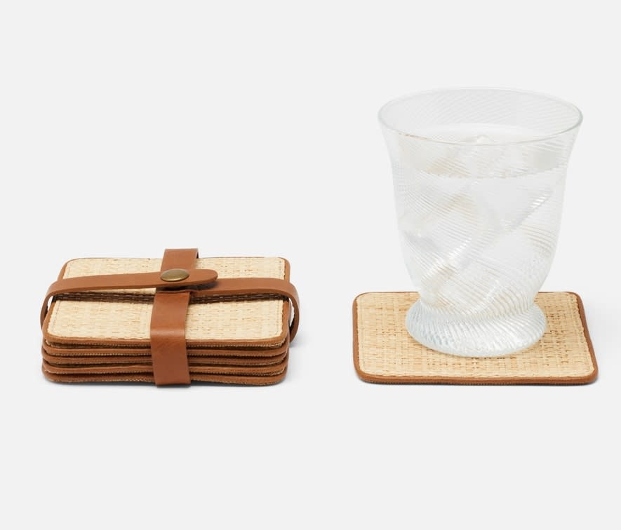 Blue Pheasant Kenneth Coasters Natural/Saddle Set of 6