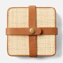 Blue Pheasant Kenneth Coasters Natural/Saddle Set of 6