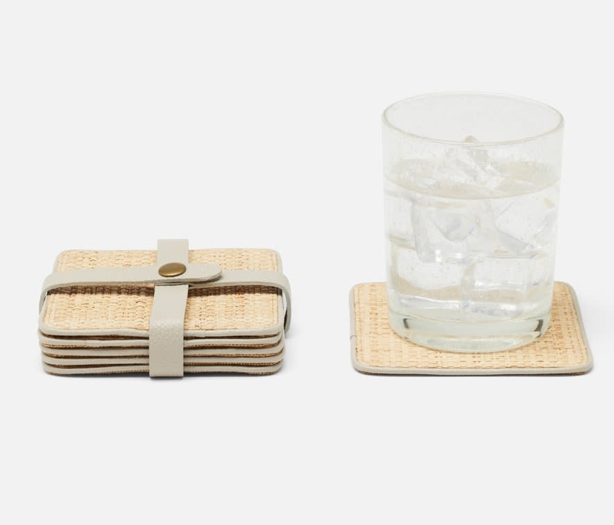 Blue Pheasant Kenneth Coasters Natural/Light Grey Set of 6