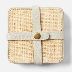 Blue Pheasant Kenneth Coasters Natural/Light Grey - Set of 6