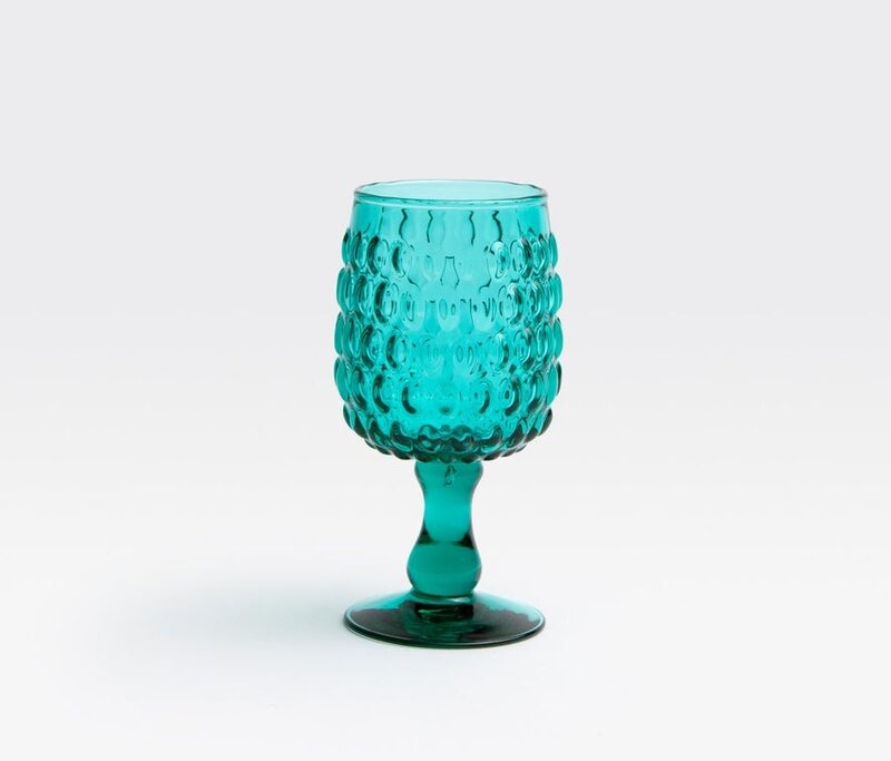 Blue Pheasant Claire Teal Water Goblet