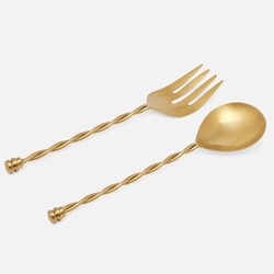 Blue Pheasant Ellis Matte Gold Serving Set - 2-Piece Set