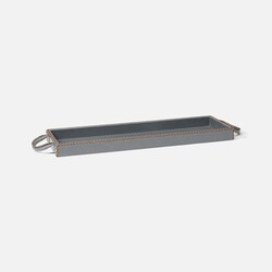 Made Goods Elisa Dark Gray Full-Grain Leather Tray