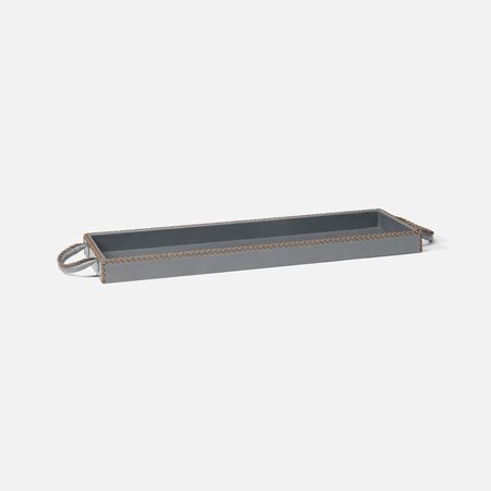 Made Goods Elisa Dark Gray Full-Grain Leather Tray
