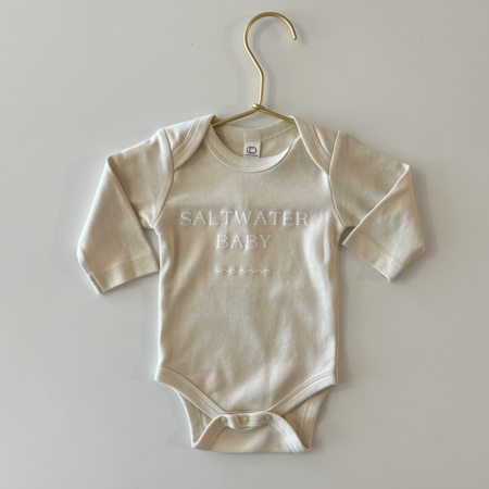 Saltwater House Saltwater Baby Long Sleeve Classic Bodysuit - Natural