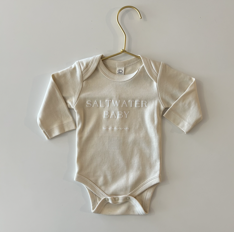 Saltwater House Saltwater Baby Organic Long Sleeve Classic Bodysuit - Natural