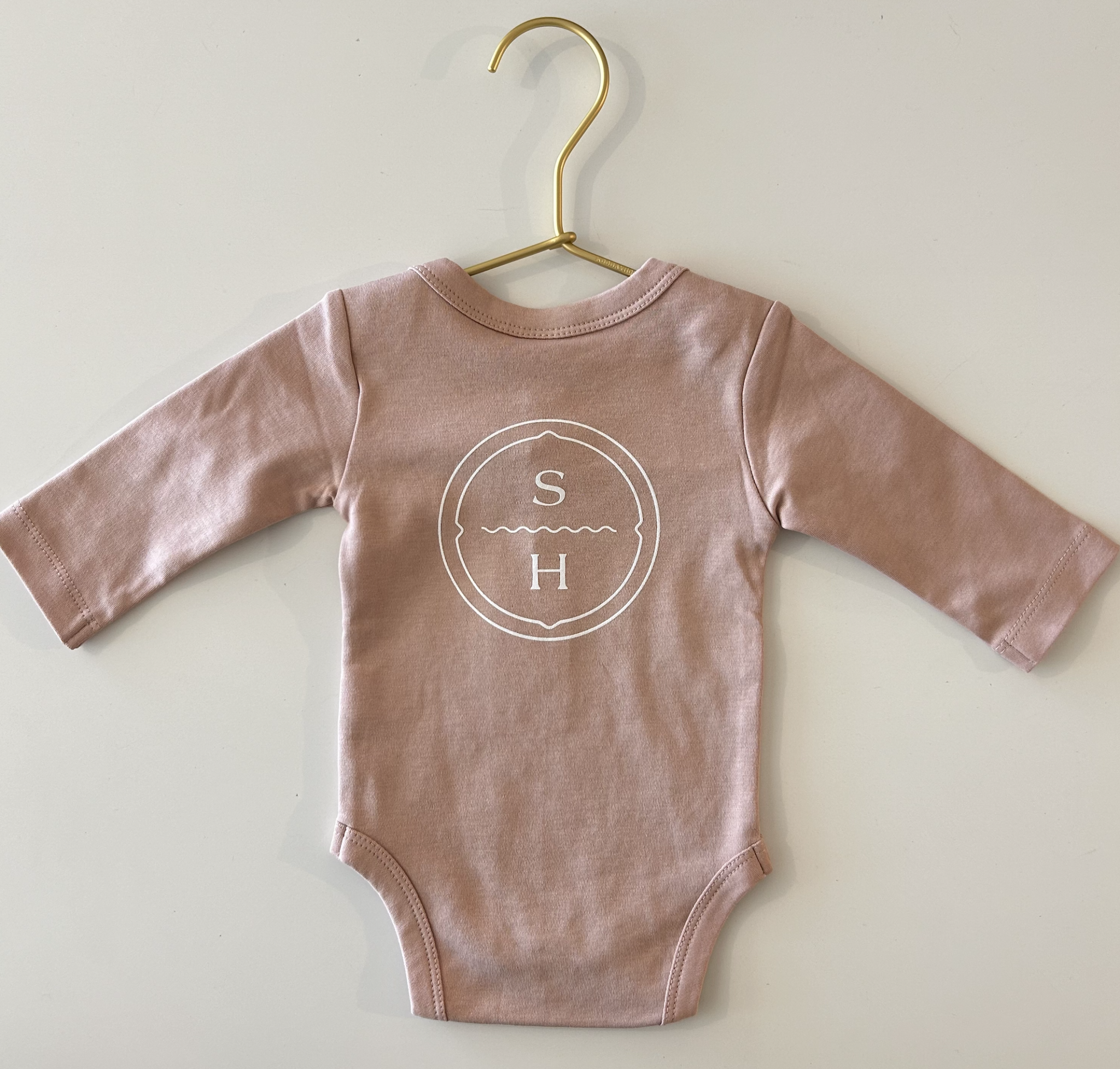 Saltwater House Saltwater Baby Organic Baby Long Sleeve Classic Bodysuit - Blush