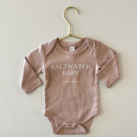 Saltwater House Saltwater Baby Long Sleeve Classic Bodysuit - Blush