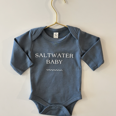 Saltwater House Saltwater Baby Long Sleeve Classic Bodysuit - Navy