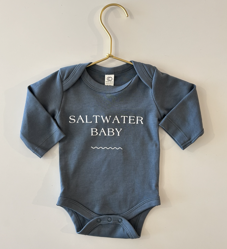 Saltwater House Saltwater Baby Organic Long Sleeve Classic Bodysuit - Navy