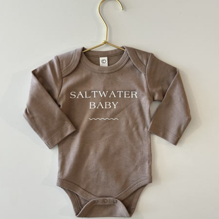 Saltwater House Saltwater Baby Long Sleeve Classic Bodysuit - Truffle