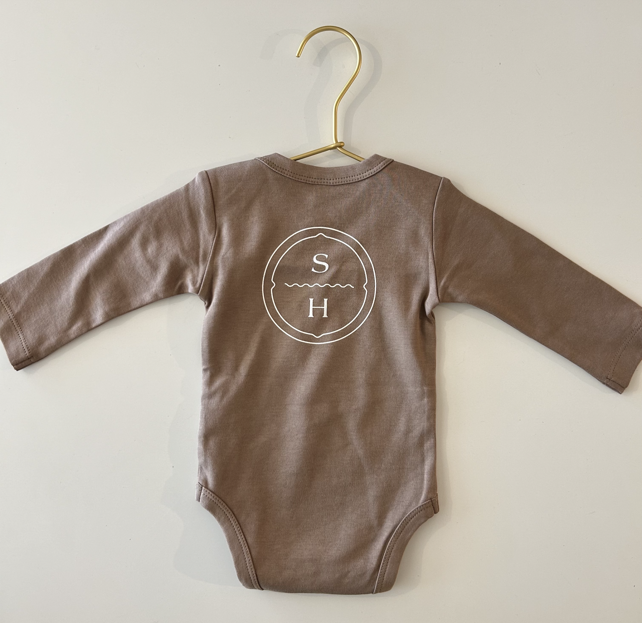 Saltwater House Saltwater Baby Organic Long Sleeve Classic Bodysuit - Truffle