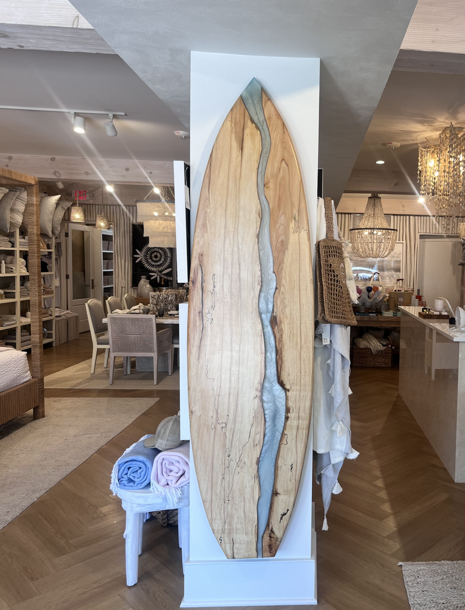 Chuck Romer Custom Maple Board w Blue Resin 81" x 21.5"