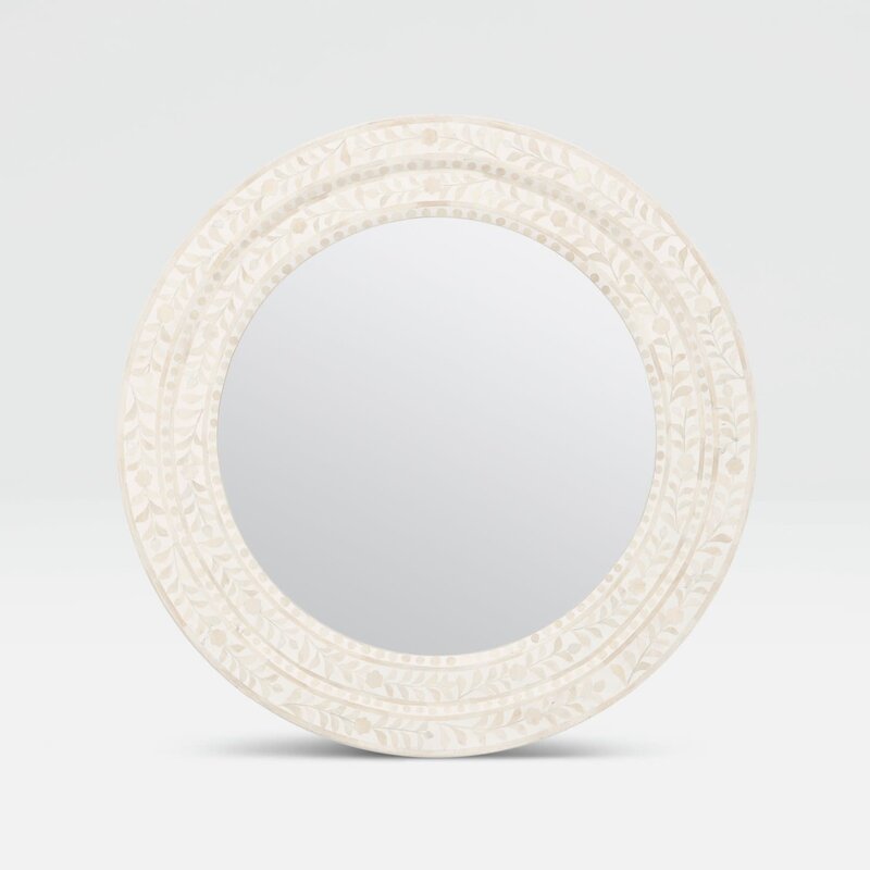Made Goods Lexi Mirror Natural Bone/White Resin Mirror 32"D