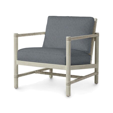 Palecek Norton Lounge Chair White / Blue Slate Upholstery 28.75"W X 33"DP X 32.25"H