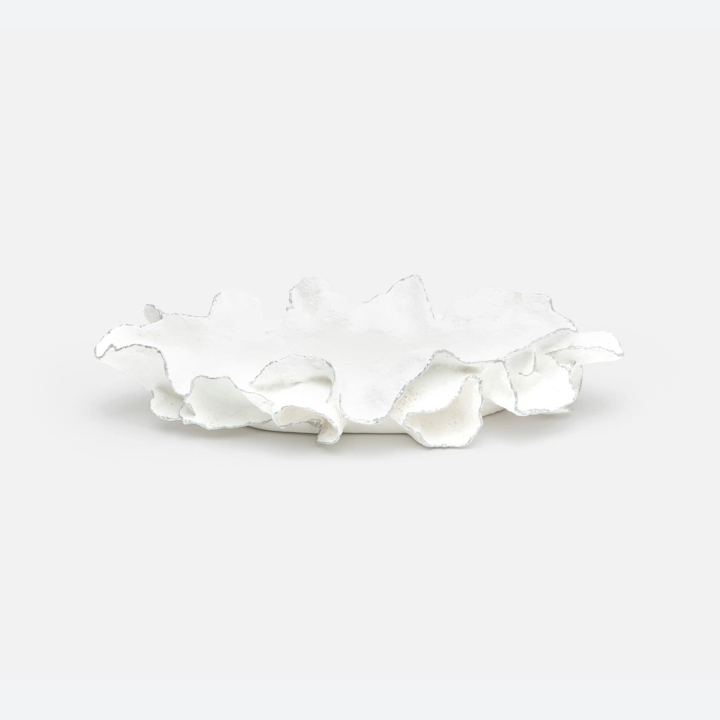 Made Goods Coco Tray Small White/Silver Faux Coral