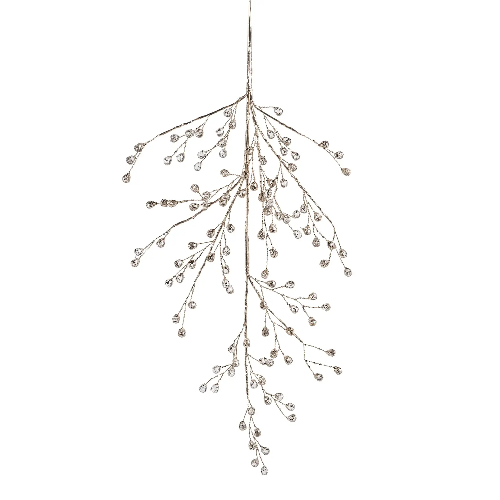 Zodax Beaded Glass Berry Branch - Clear and Gold