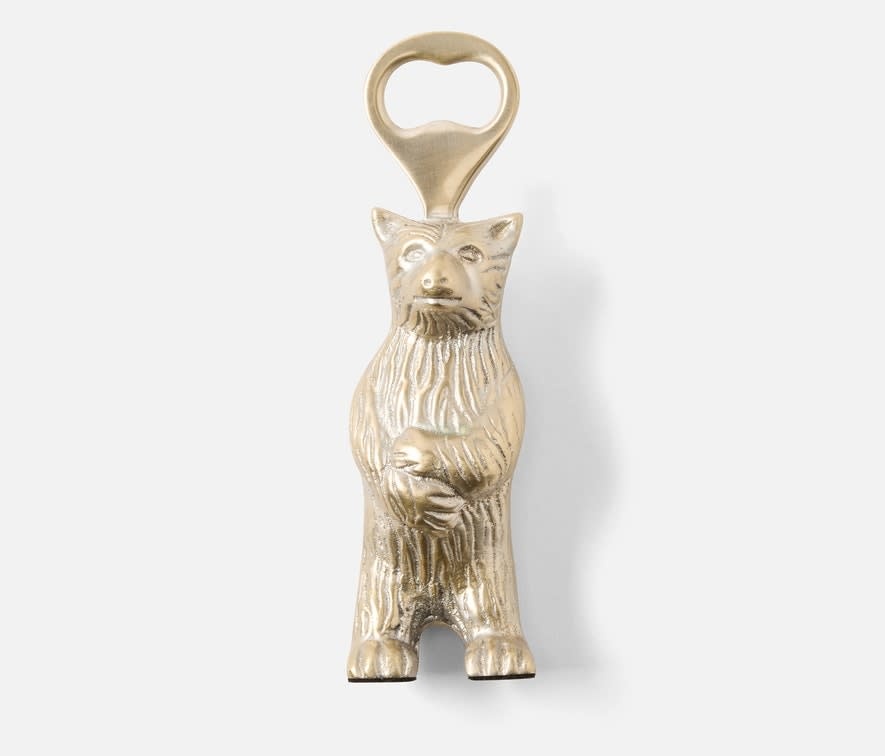 Blue Pheasant Benjamin Bear Bottle Opener - Antique Brass