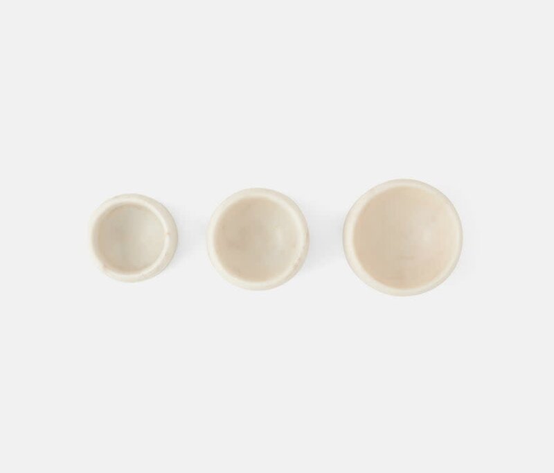 Blue Pheasant Mavis White Marble Serving Bowls Set of 3