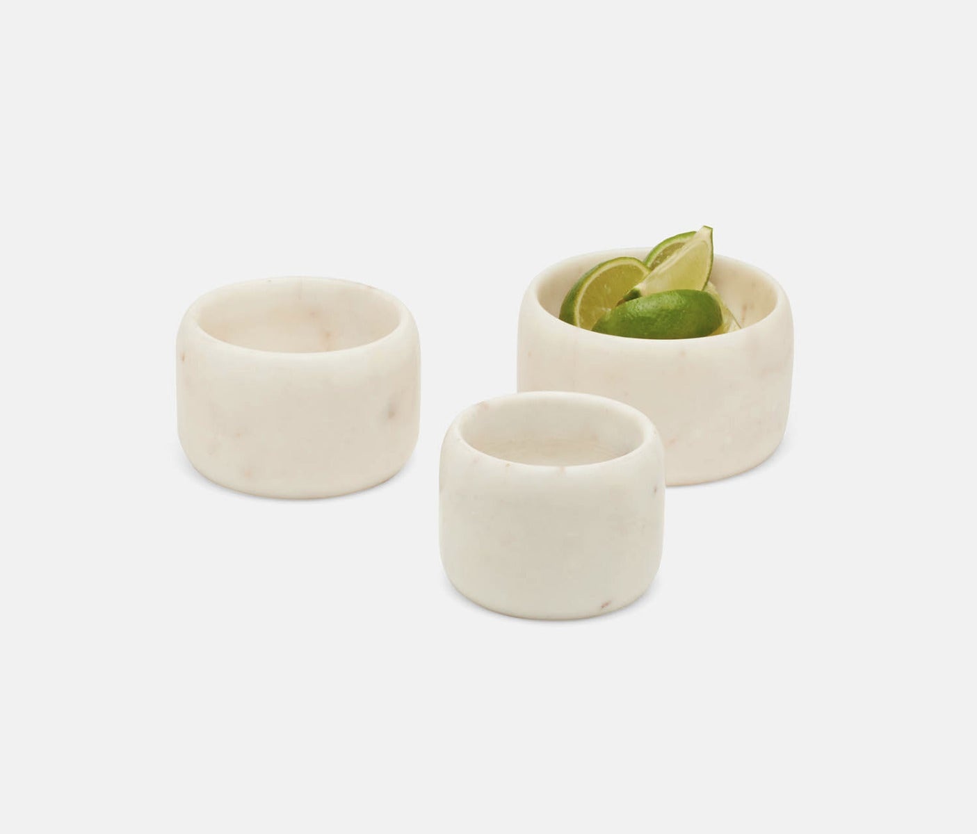 Blue Pheasant Mavis White Marble Serving Bowls Set of 3