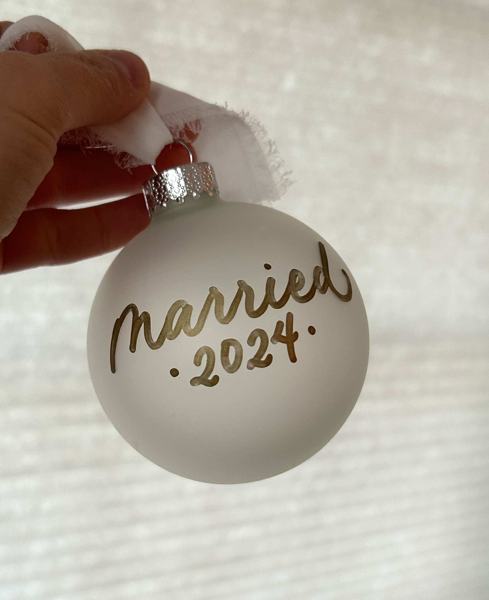 Saltwater House Calligraphy Clear Ornament