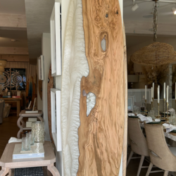 Chuck Romer Custom Reclaimed Wood Board w MOP Resin 92" x 23