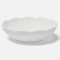 Blue Pheasant Iris Melamine White Scallop Serving Bowl