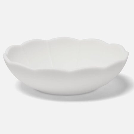 Blue Pheasant Iris Melamine White Scallop Serving Bowl