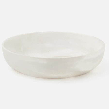 Blue Pheasant Hugo White Swirl Serving Bowl Large