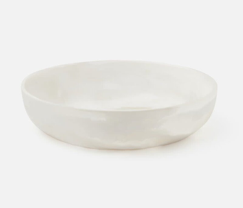 Blue Pheasant Hugo White Swirl Serving Bowl Large