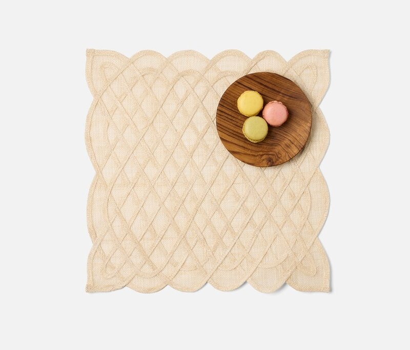 Blue Pheasant Ines Sand Woven Square Placemat