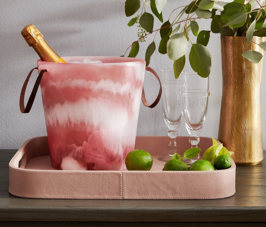 Blue Pheasant Wesley Pink Swirl Champagne Bucket