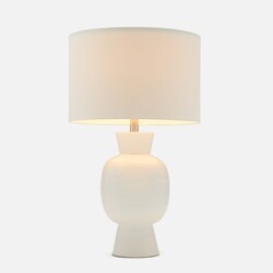 Made Goods Fausta White Ceramic Lamp 15"Dx26"H