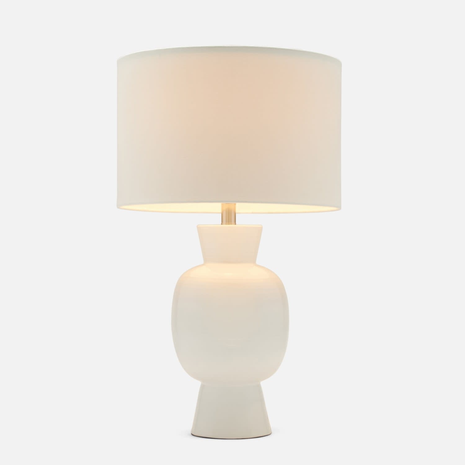 Made Goods Fausta White Ceramic Lamp 15"Dx26"H