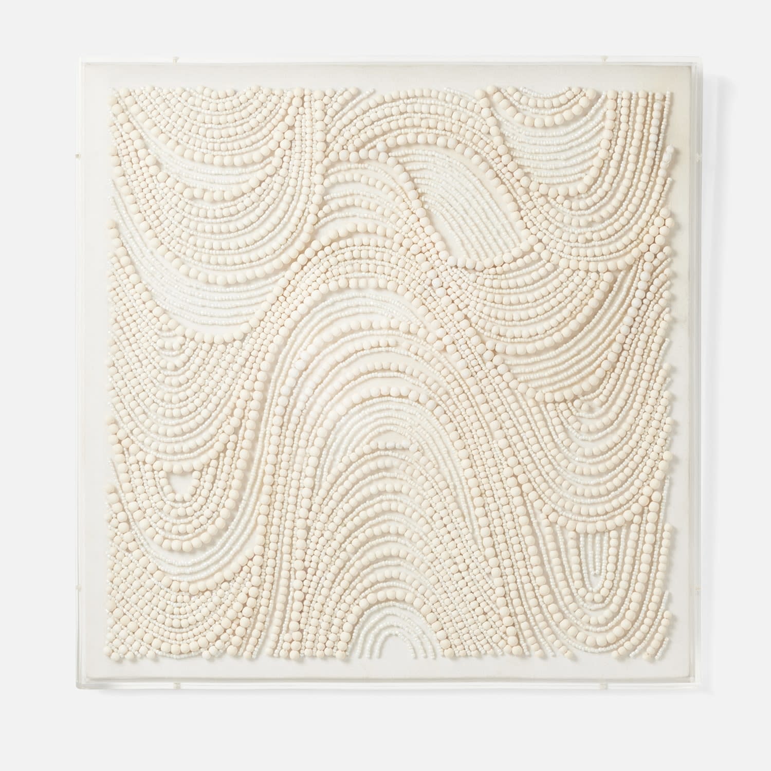 Made Goods Avy White Wood/Faux Pearl Wall Decor 24"Wx24"H