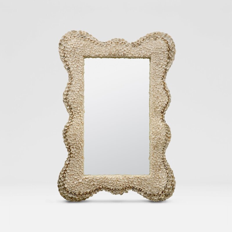 Made Goods Isabella Beige Shell Mirror 26"W x 38"H