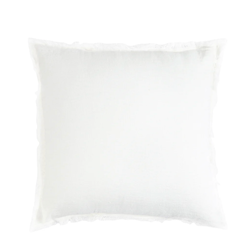 Anaya Home Natural White Fringe Soft Linen Pillow 26x26